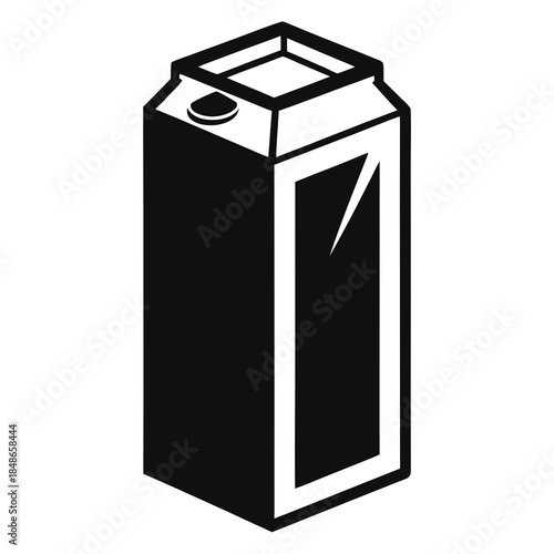 Juice carton vector clean black silhouette design white background