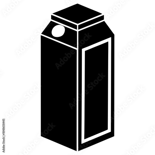 Juice carton vector clean black silhouette design white background