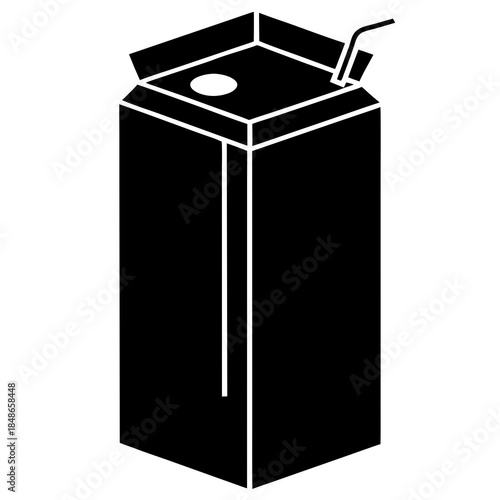 Juice carton vector clean black silhouette design white background