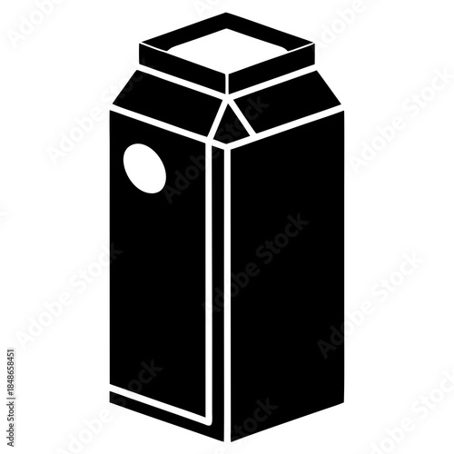 Juice carton vector clean black silhouette design white background
