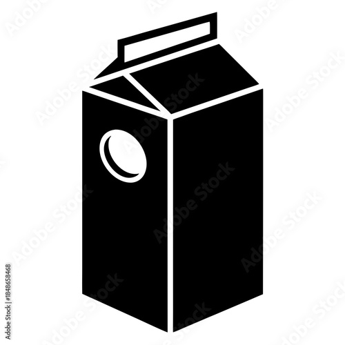 Juice carton vector clean black silhouette design white background