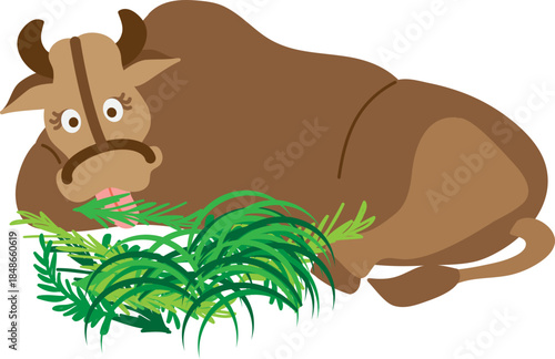 여물을 먹고 있는 송아지