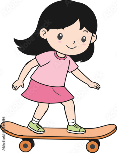 스케이트보드 타는 어린이