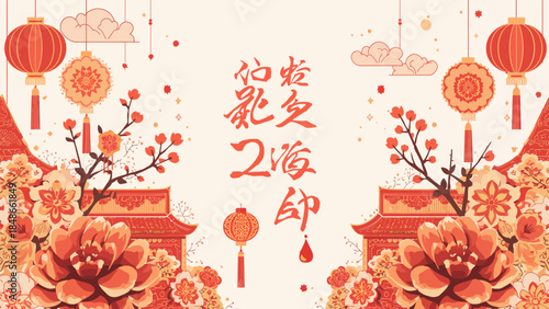 Vibrant Cultural Festival Celebrated with Lanterns, Flowers, and Traditional Decorations in a Joyful Outdoor Setting