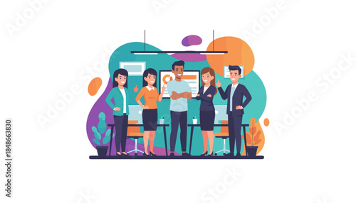 Professional diverse business team collaboration in a modern office setting Success and partnership