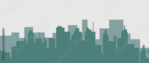 City Skyline. Real estate business concept. Flat Landscape Illustration City Building Silhouette
