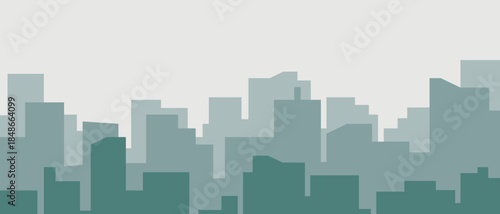 City Skyline. Real estate business concept. Flat Landscape Illustration City Building Silhouette