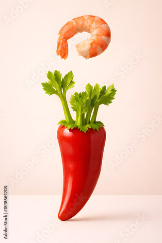  Creative Shrimp and Pepper Food Art with Celery Stems