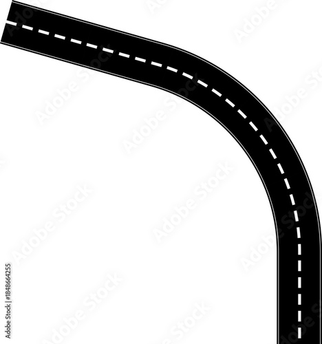 Roadmap curvy road. Roadmap with stages. Top view on a curved highway road map. Roadmap diagram Vector illustration, PNG, JPG. 