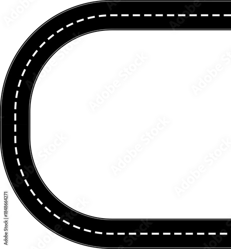 Roadmap curvy road. Roadmap with stages. Top view on a curved highway road map. Roadmap diagram Vector illustration, PNG, JPG. 