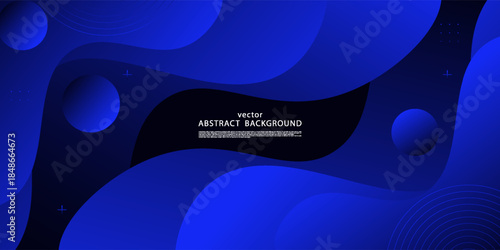 Abstract dark background with blue wave pattern. Futuristic frame background design. Vector eps10