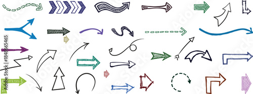 Collection of various colorful arrows and pointers