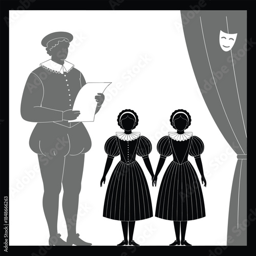 Fotografija Shakespearean theater actors historical period costume illustration