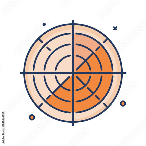 Security Scan Icon — Radar Circle, Minimal Line Vector (SVG)