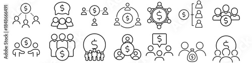 Sales department icon set. Business team Illustration sign collection. Sales symbol. Partners logo.