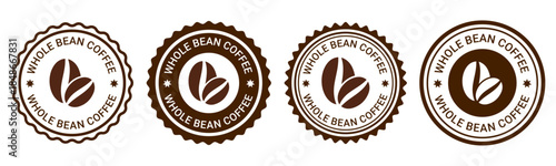 Whole Bean Coffee Badge Logo Collection