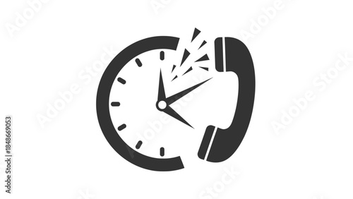 Timely phone call icon: representing scheduling, reminders, and important communication