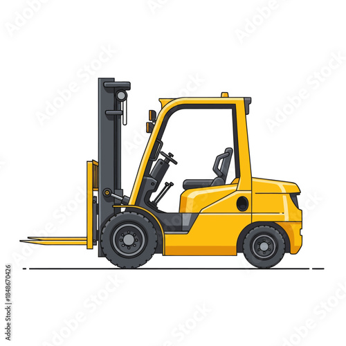 Modern compact yellow forklift truck designed for efficient lifting and material handling
