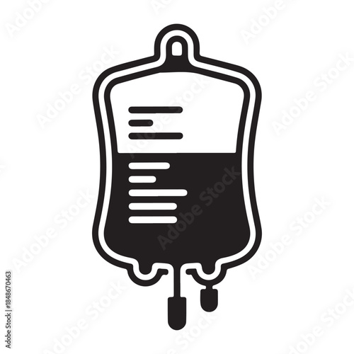 Blood donation bag vector illustration minimal silhouette design