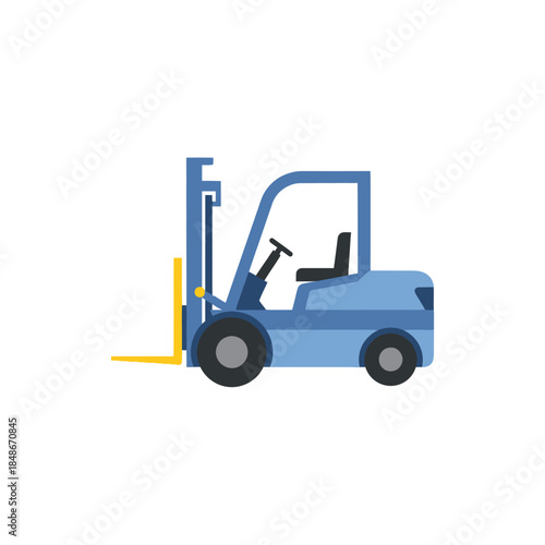 Minimalistic Illustration of a Forklift in a Modern Industrial Setting