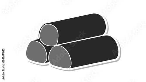 black and white plastic pipes