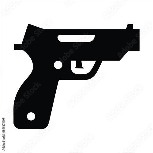 Black silhouette pistol