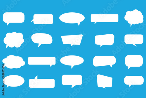 Speech bubbles set. Set of speech bubbles. Message comments chat box Vector set of speech bubbles. text boxes and conversation chats in comics box, text boxes, comic frames, cloud icons, stickers, and