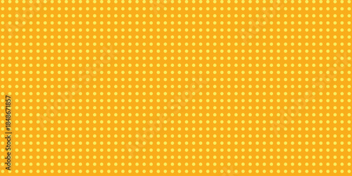 Yellow orange halftone pattern. Retro comic gradient background. Square pixilated dot cartoon texture. Pop art faded gradient pattern. Vector backdrop.