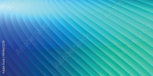 Blue-green gradient studio room, abstract background pattern, walls and floor reflect neon lights, dark tones and feel  speed of digital technology connected blue-green background. eps 10