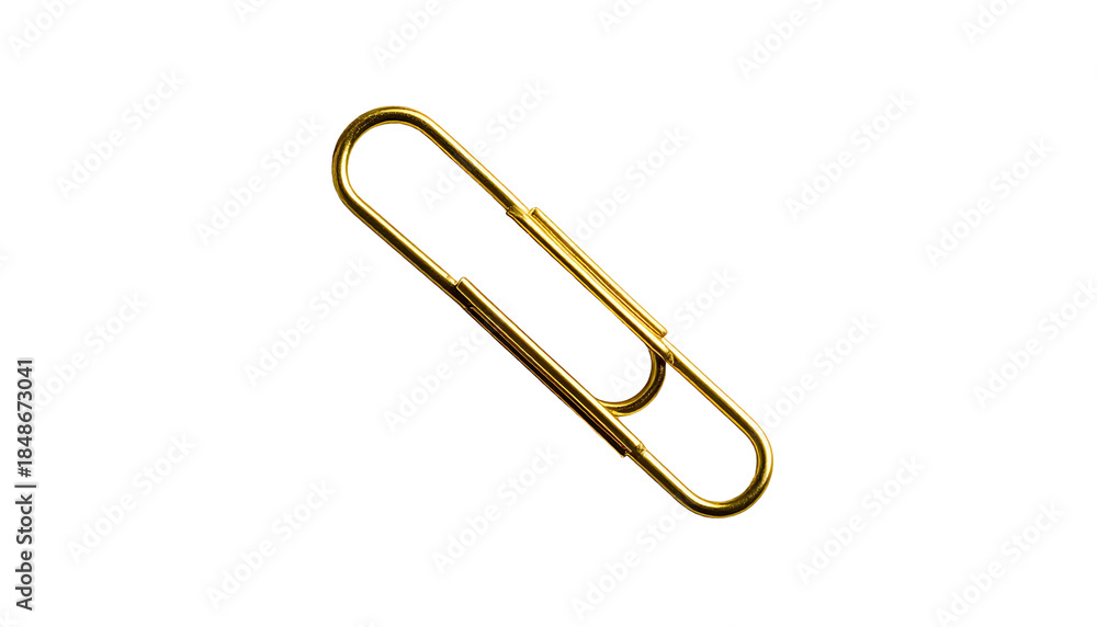 Obraz premium A close-up studio shot featuring a golden-colored, metallic fastener isolated against a stark black background. It appears three-dimensional