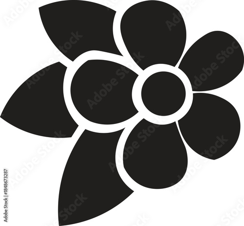 black silhouette of a flower