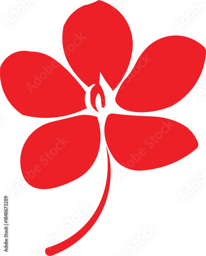 vector illustration of a red and white flower