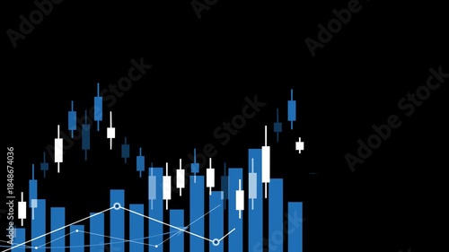 2026 Financial Business Chart with Candlestick Graph and Arrow Animation