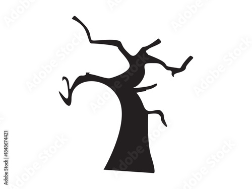 flat vector of dry tree with no leaves