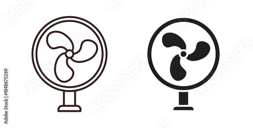 Table Fan icon with glyph and line. black vector icons for Web UI