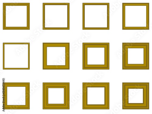 Simple picture frame set architectural vector illustration