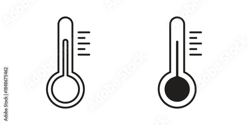 Temperature icon with glyph and line. black vector icons for Web UI