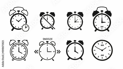 Collection of Vintage Alarm Clocks in Various Styles and States.