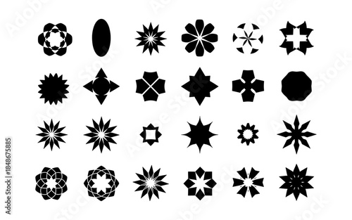 Islamic Ramadan Kareem Black Silhouette Geometric Ornament Collection