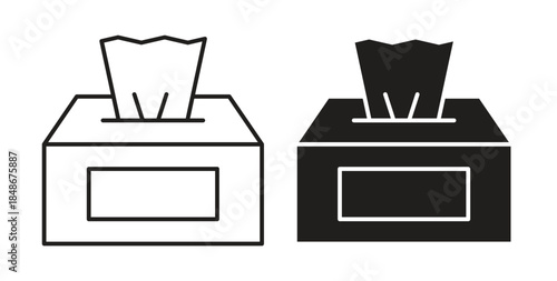 Tissue box icon with glyph and line. black vector icons for Web UI