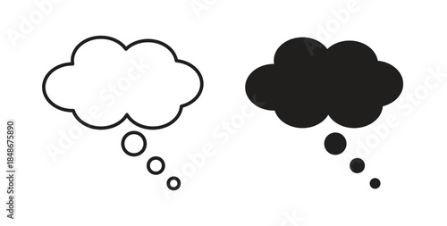 Thought bubble icon with glyph and line. black vector icons for Web UI