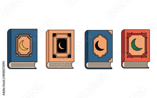 Islamic Holy Quran Book Collection Colorful Decorative Cover Designs