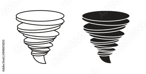 Tornado icon with glyph and line. black vector icons for Web UI