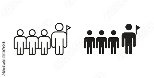 Tour guide people icon with glyph and line. black vector icons for Web UI