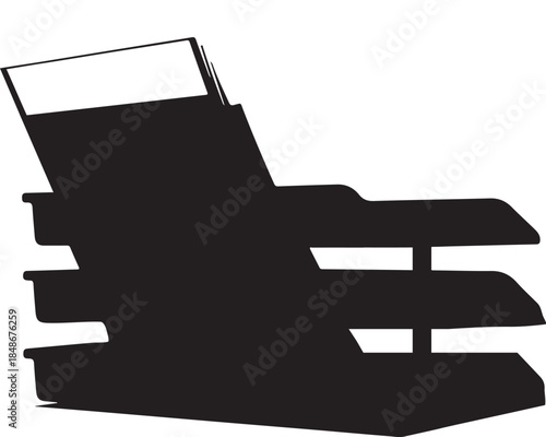 Sleek Silhouette Vector Graphic of a Comfortable Wooden Outdoor Lounge Chair for Relaxation