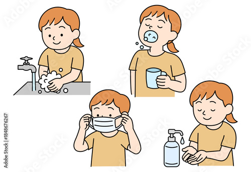 Basic Infection Prevention Actions Including Hand Washing Gargling Mask Wearing and Hand Sanitizing