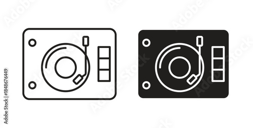Turntable icon with glyph and line. black vector icons for Web UI