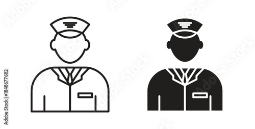 User pilot icon with glyph and line. black vector icons for Web UI