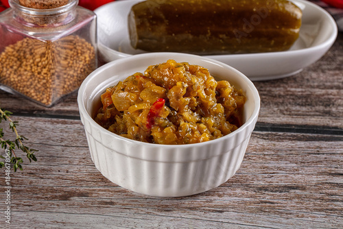 Slika na platnu Green chopped pickled relish dip