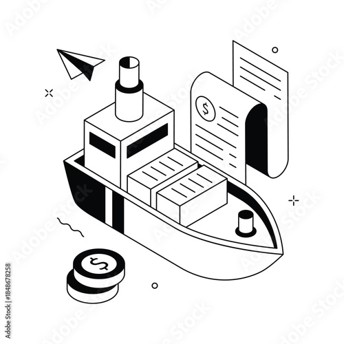 Shipping cost illustration representing delivery pricing and logistics expenses